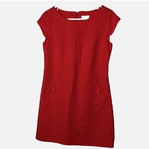KIM ROGERS BRIGHT RED TEXTURED DRESS